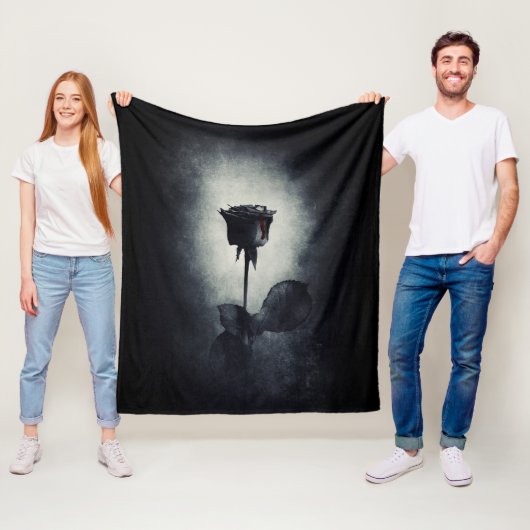 Gothic Black Roos Driving Blood Macabre Fleece Deken (In situ)