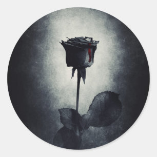 Gothic Black Roos Driving Blood Macabre Ronde Sticker