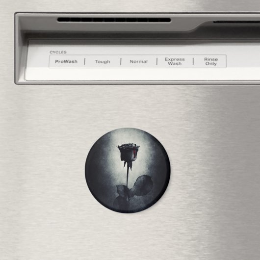 Gothic Black Roos Driving Blood on Black Grunge Magneet (Insitu (Vaatwasser))