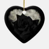 Gothic Black Roos Heart Ornament (Achterkant)