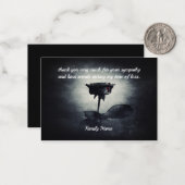 Gothic Black Roos na begrafenis bedankt kaarten Notitiekaartje (Voorkant / Achterkant in situ)