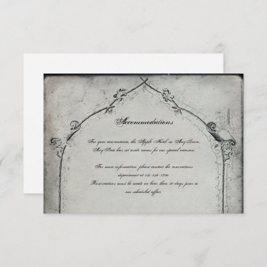 Gothic Black Roos Trellis Wedding Insert Informatiekaartje (Voorkant / Achterkant)