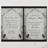 Gothic Black Roos Trellis Wedding Program (Voorkant)