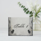 Gothic Black Roos Trellis Wedding Table Number Briefkaart (Staand voorkant)