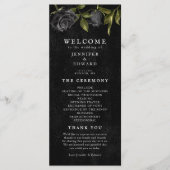 Gothic Black Roos Wedding Ceremony Programma (Voorkant)