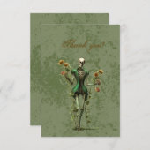 Gothic Black Rose Op Grunge Groen Bedankt (Voorkant / Achterkant)