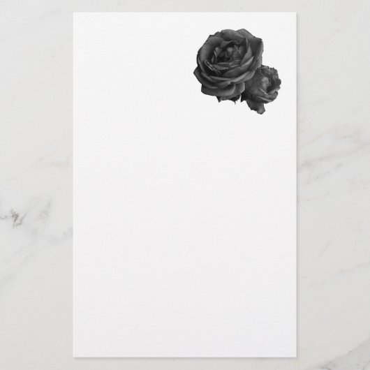Gothic Black Rozen Briefpapier (Voorkant)