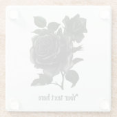 Gothic Black Rozen op maat Glazen Onderzetter (Achterkant)
