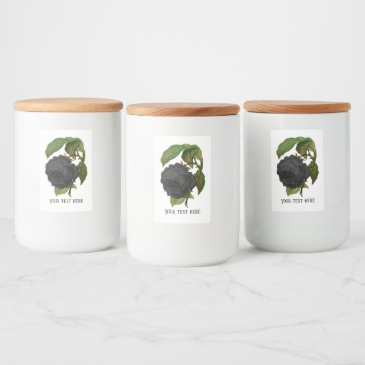 Gothic Black Rozen op maat Voedselcontainer Etiket (Flessen)