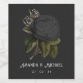  Gothic Black Rozen op maat Wijn Etiket (Enkel label)