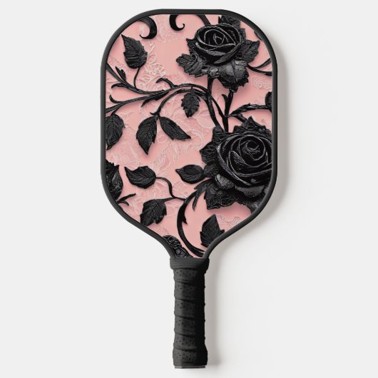 Gothic Black Rozen Pickleball Paddle (Voorkant)