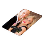 Gothic Black Rozen Weddenschap Monogram Magneet (Linkerzijde)