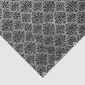 Gothic Black Skull Grunge Damask Patroon Tissuepapier (Detail)