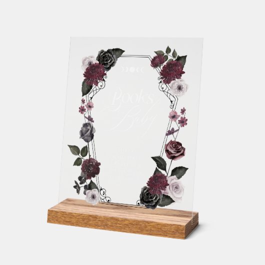 Gothic Black Waterverf Bloemenboeken voor Baby Acryl Bord (Hoek)