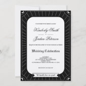 Gothic Black White Tarot Lovers Skeleton Wedding Kaart (Achterkant)