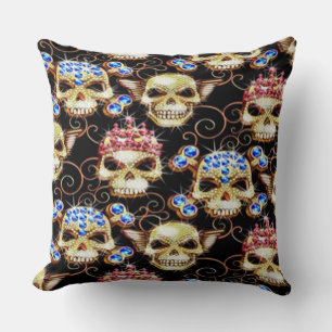 Gothic Bling Jewel Skulls Sierkussen