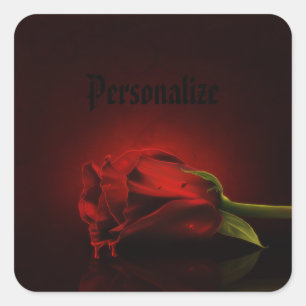 Gothic Bloody Red Rose Gepersonaliseerde Stickers