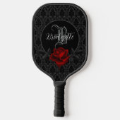 Gothic Bloody Rose Monogram Pickleball Paddle (Achterkant)