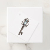  Gothic Blue Gemstone Key Bedankjes Labels (In situ)