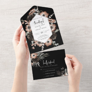 Gothic Boho All in One Wedding Invite All In One Uitnodiging