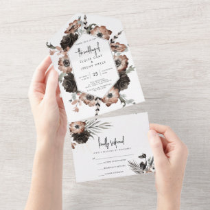 Gothic Boho All in One Wedding Invite Uitnodiging