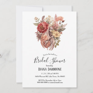 Gothic  Boho Anatomisch Hart Vrijgezellenfeest Kaart