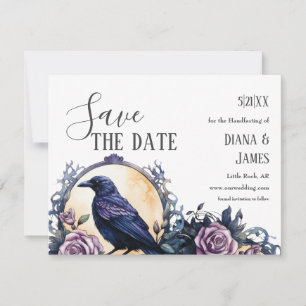 Gothic Boho Bloemenraaf & Roos Handfasten Save The Date