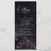Gothic Boho Paarse Floral Waterverf Wedding Menu (Voorkant)