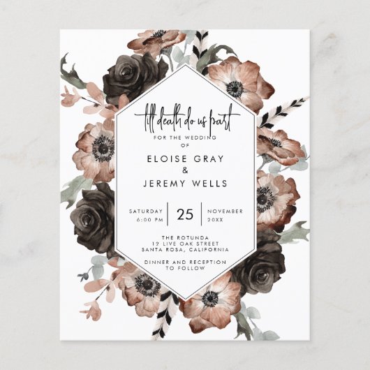Gothic Boho Save the Date  (Voorkant)