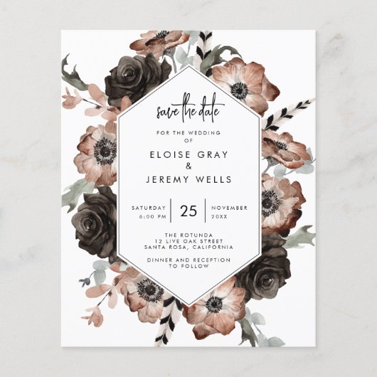 Gothic Boho Save the Date (Voorkant)