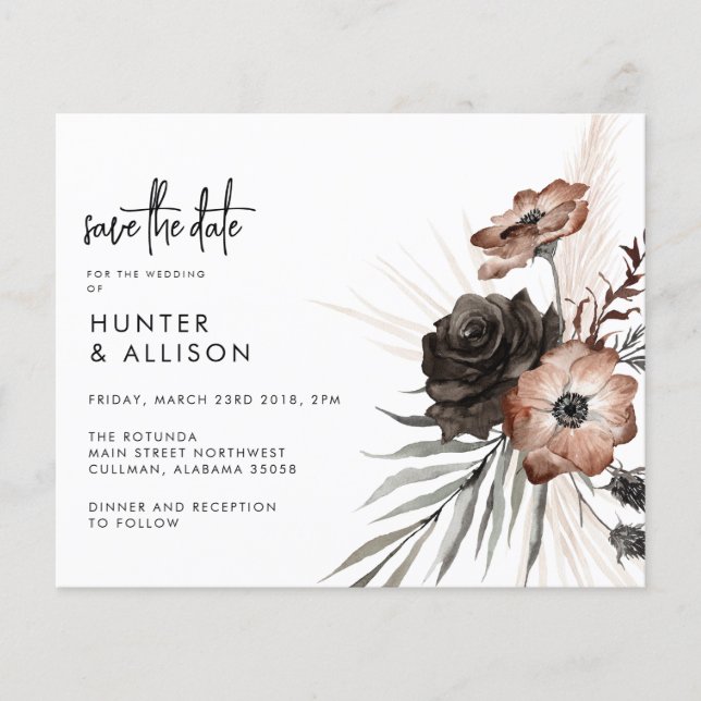 Gothic Boho Save the Date (Voorkant)