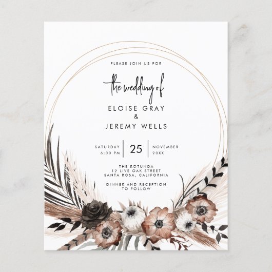 Gothic Boho Wedding Invitation (Voorkant)