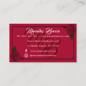 Gothic Boot Script Red Tattoo Artist Visitekaartje (Achterkant)