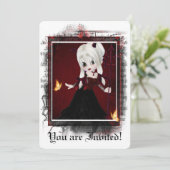 Gothic Bridal Shower Invitation Little Devil 2 Kaart (Staand voorkant)