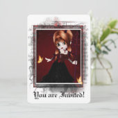 Gothic Bridal Shower Invitation Little Devil 3 Kaart (Staand voorkant)