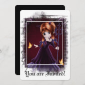 Gothic Bridal Shower Invitation Little Devil 5 Kaart (Voorkant / Achterkant)