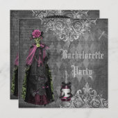 Gothic Bride Skeleton Shabby Chic Bachelorette Kaart (Voorkant / Achterkant)