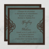 Gothic Bride Wedding Invite Square_Dolores Kaart (Voorkant / Achterkant)