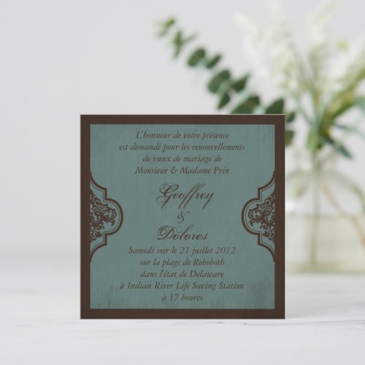 Gothic Bride Wedding Invite Square_Dolores Kaart (Staand voorkant)