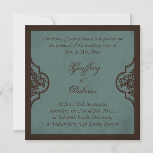 Gothic Bride Wedding Invite Square_Dolores Kaart (Achterkant)