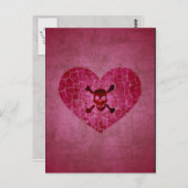 Gothic Broken Heart Skull Briefkaart (Voorkant / Achterkant)