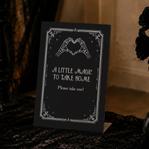 Gothic Bruid of Sterf Bruidsfeest Favor Reclamebord Met Voetstuk