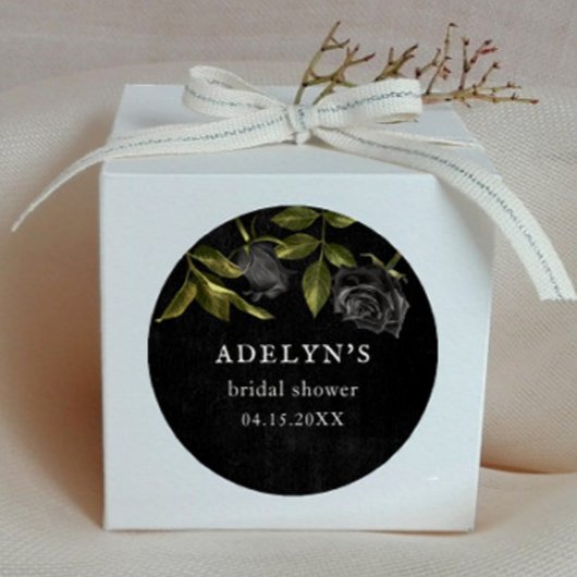 Gothic Bruidsfeest Black Roses Ronde Sticker