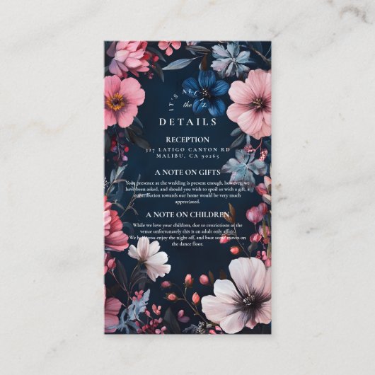 Gothic bruiloft esthetisch Informatiekaartje (Voorkant)