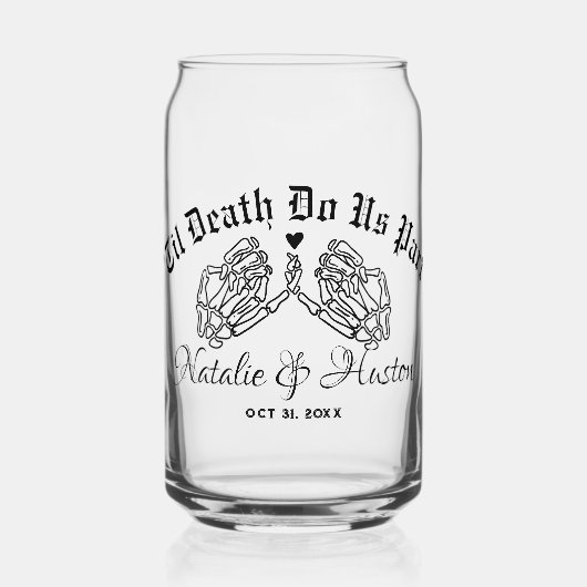 Gothic bruiloft gepersonaliseerde bruidsmeisjes to blikvorm glas (Voorkant)