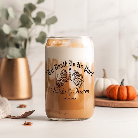 Gothic bruiloft gepersonaliseerde bruidsmeisjes to blikvorm glas