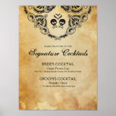 Gothic bruiloft Handtekening Cocktail Sign Hallowe Poster (Voorkant)