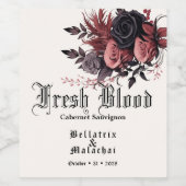 Gothic bruiloft verse bloedrode wijn etiket (Enkel label)