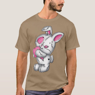 Gothic Bunny Cute Creepy Emo Gothic White Bunny Pi T-shirt