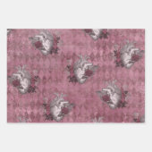 Gothic Burgundy Lace Wrapping Paper Sheets (Voorkant)